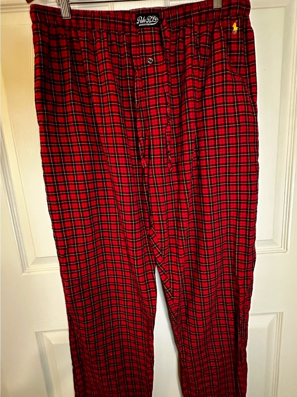 Polo Ralph Lauren Men's Flannel Pajama Pants XL Red/Black Plaid